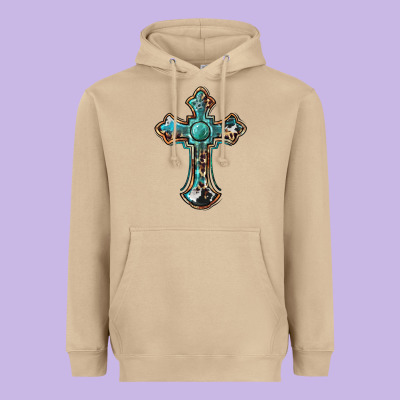 Western Cross Heavyweight Hoodie Designed By Barkaloodesign