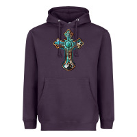 Plum western cross Heavyweight Hoodie - BarkalooDesign