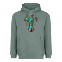 Sage western cross Heavyweight Hoodie - BarkalooDesign