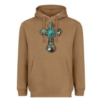 Toasted Coconut western cross Heavyweight Hoodie - BarkalooDesign