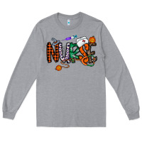 Heather Grey nurse halloween Long Sleeve Tee - CowhideDigitalArt