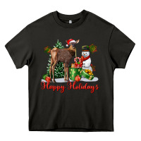 Asphalt happy holidays baby deer Heavy Core Tee - LillyAllenDesigns