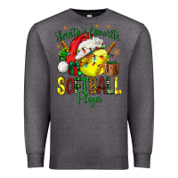 Charcoal Heather Santa's Favorite Softball player Premium Sweatshirt - NancyCooperArtShop
