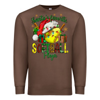 Chestnut Santa's Favorite Softball player Premium Sweatshirt - NancyCooperArtShop
