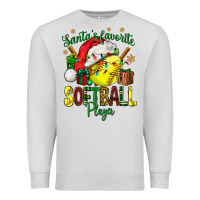 Dove Grey Santa's Favorite Softball player Premium Sweatshirt - NancyCooperArtShop