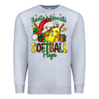 Heather Grey Santa's Favorite Softball player Premium Sweatshirt - NancyCooperArtShop