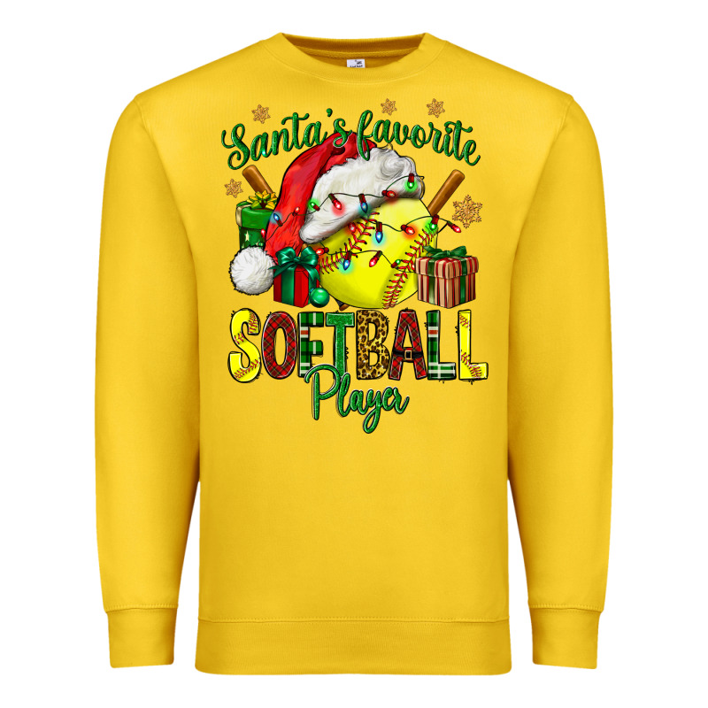Santa's Favorite Softball Player Premium Sweatshirt by NancyCooperArtShop | Teevron