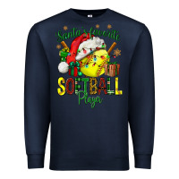 Navy Santa's Favorite Softball player Premium Sweatshirt - NancyCooperArtShop