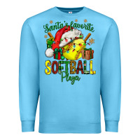 Ocean Blue Santa's Favorite Softball player Premium Sweatshirt - NancyCooperArtShop
