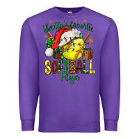 Purple Santa's Favorite Softball player Premium Sweatshirt - NancyCooperArtShop