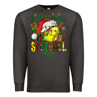 Smoke Santa's Favorite Softball player Premium Sweatshirt - NancyCooperArtShop