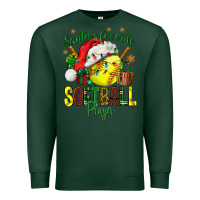 Sports Green Santa's Favorite Softball player Premium Sweatshirt - NancyCooperArtShop