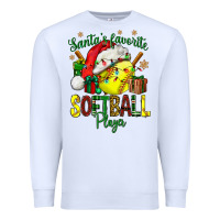White Santa's Favorite Softball player Premium Sweatshirt - NancyCooperArtShop