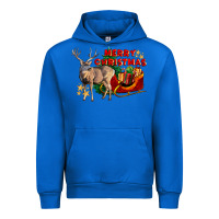 Cobalt Merry Christmas Deer Urban Hoodie - LillyAllenDesigns