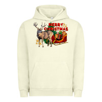 Pigment Pistachio Merry Christmas Deer Urban Hoodie - LillyAllenDesigns