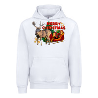 White Merry Christmas Deer Urban Hoodie - LillyAllenDesigns