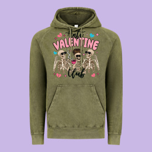 Anti Valentine Club Vintage Hoodie Designed By Maliassmallbusiness