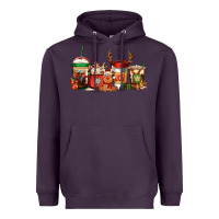 Plum Reindeer Christmas Coffee Cups Heavyweight Hoodie - Jasminsmagicworld