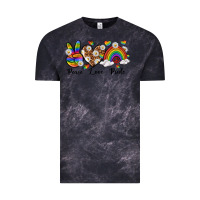 Cloud Black peace love pride Vintage Tee - texasbilliewilder