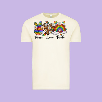 Vintage Tee peace love pride