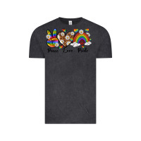 Vintage Black peace love pride Vintage Tee - texasbilliewilder