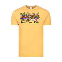Vintage Mustard peace love pride Vintage Tee - texasbilliewilder