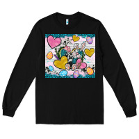 Black Easter hearts Cowhide tumbler Easter Day Long Sleeve Tee - Neo Western