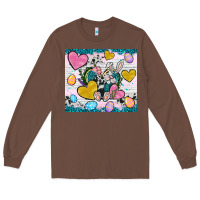 Chestnut Easter hearts Cowhide tumbler Easter Day Long Sleeve Tee - Neo Western
