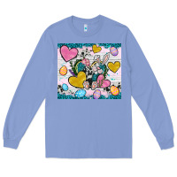 Colony Blue Easter hearts Cowhide tumbler Easter Day Long Sleeve Tee - Neo Western