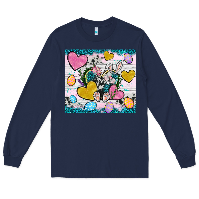 Easter Hearts Cowhide Tumbler Easter Day Long Sleeve Tee by Neo Western | Teevron
