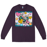 Plum Easter hearts Cowhide tumbler Easter Day Long Sleeve Tee - Neo Western