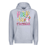 Heather Grey pre k is magical Premium Hoodie - NancyCooperArtShop