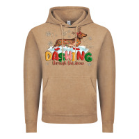 Vintage Coffee dachshund through the snow Vintage Hoodie - MaliasSmallBusiness