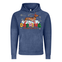 Vintage Denim dachshund through the snow Vintage Hoodie - MaliasSmallBusiness