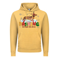 Vintage Mustard dachshund through the snow Vintage Hoodie - MaliasSmallBusiness