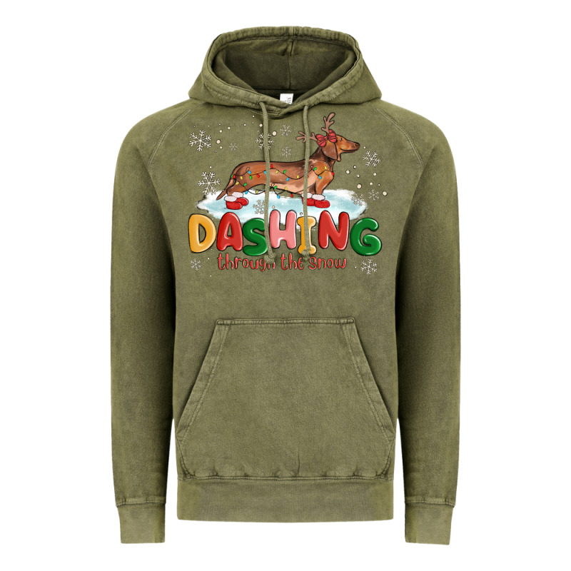 Dachshund Through The Snow Vintage Hoodie by MaliasSmallBusiness | Teevron