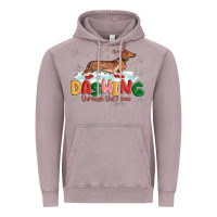 Vintage Zinc dachshund through the snow Vintage Hoodie - MaliasSmallBusiness