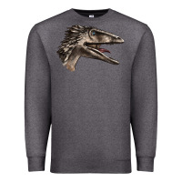 Charcoal Heather Deinonychus Face Premium Sweatshirt - LillyAllenDesigns