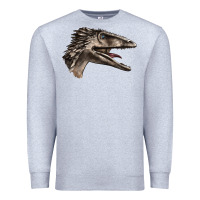 Heather Grey Deinonychus Face Premium Sweatshirt - LillyAllenDesigns