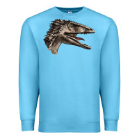 Ocean Blue Deinonychus Face Premium Sweatshirt - LillyAllenDesigns