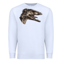 White Deinonychus Face Premium Sweatshirt - LillyAllenDesigns