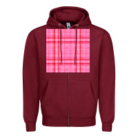 Burgundy valentines day plaid seamless pattern Zipper Hoodie - BundleAndBundleShop
