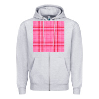 Heather Grey valentines day plaid seamless pattern Zipper Hoodie - BundleAndBundleShop