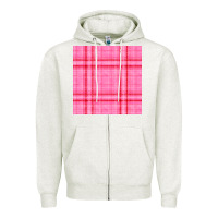 Oatmeal Heather valentines day plaid seamless pattern Zipper Hoodie - BundleAndBundleShop