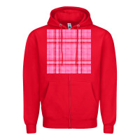 Red valentines day plaid seamless pattern Zipper Hoodie - BundleAndBundleShop