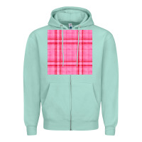 Seafoam valentines day plaid seamless pattern Zipper Hoodie - BundleAndBundleShop