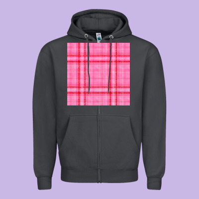 Valentines Day Plaid Seamless Pattern Zipper Hoodie Designed By Bundleandbundleshop