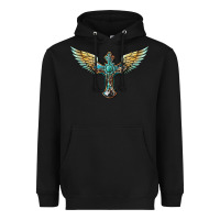 Black western cross wings Heavyweight Hoodie - BarkalooDesign