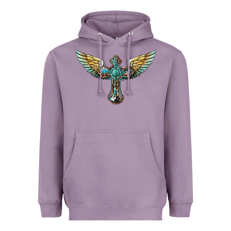 Western Cross Wings Heavyweight Hoodie by BarkalooDesign | Teevron