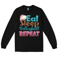 Black eat sleep volleyball repeat Long Sleeve Tee - HRA Design Shop